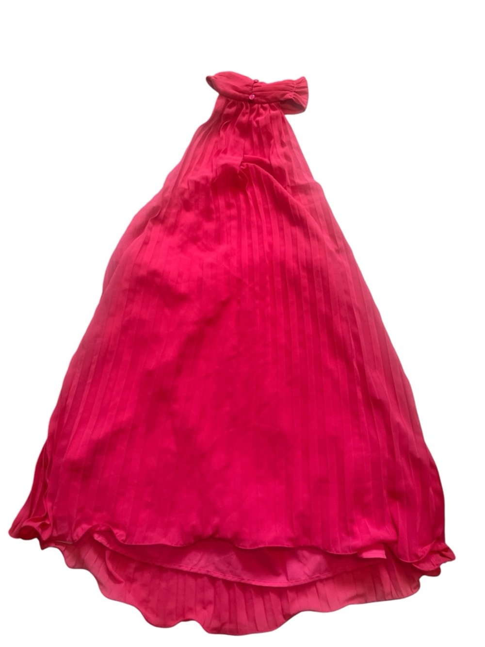 Hot Pink Halter Pleated Dress